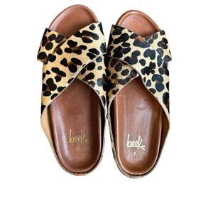 beek Animal Print Leather Sandals